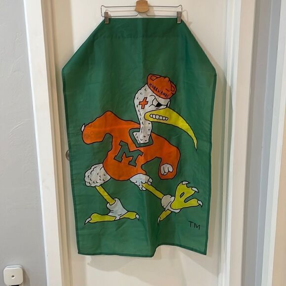 3’ x 5’ UNIVERSITY OF MIAMI  Hurricanes Sebastian flag for pole nylon - Picture 1 of 4